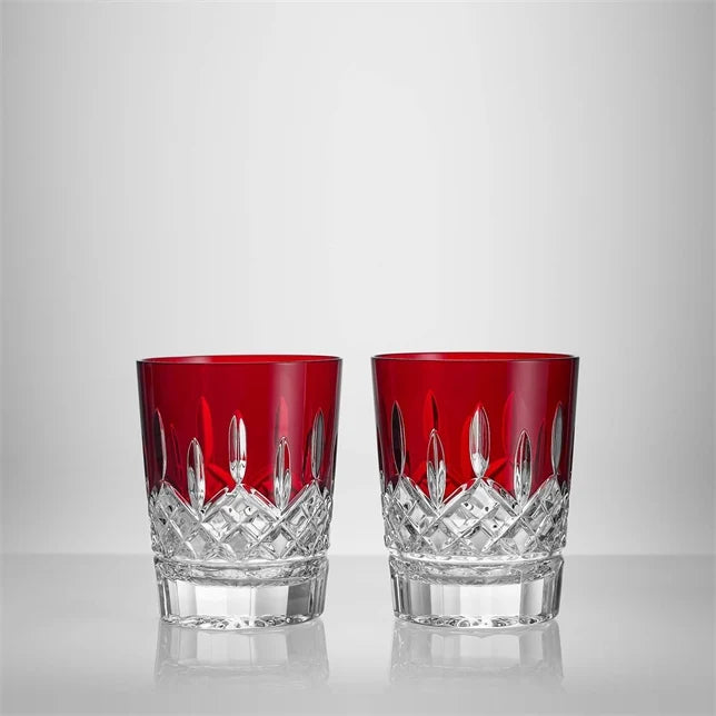 Waterford Lismore Red Double Old Fashioned 12.5floz Set of 2