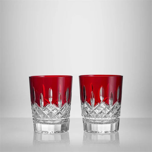 Waterford Lismore Red Double Old Fashioned 12.5floz Set of 2