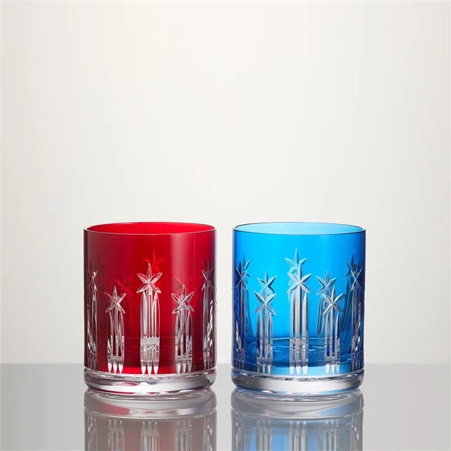 Waterford US250 Red & Blue Double Old Fashioned, 11.5oz, Set of 2 Limited Edition