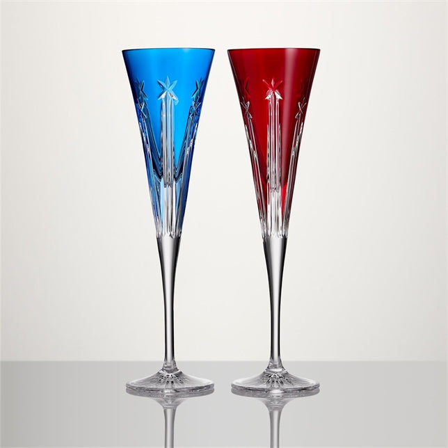 Waterford US250 Red & Blue Flute, 5oz, Set of 2 Limited Edition