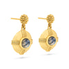 Capucine De Wulf Cleopatra Round Drop Earrings - Gold/Blue Labrodite