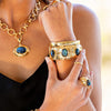 Capucine De Wulf Cleopatra Grande Hinged Bracelet - Gold/Blue Labradorite