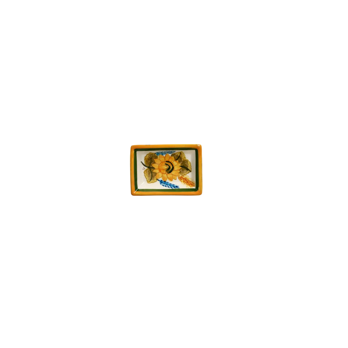 Terracotta Rectangular Sunflower Dipping Plate Alentejo