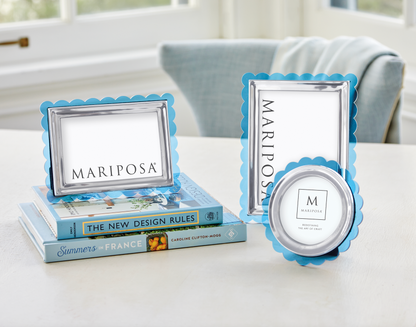 Mariposa Frame - Light Blue Acrylic Scallop Round