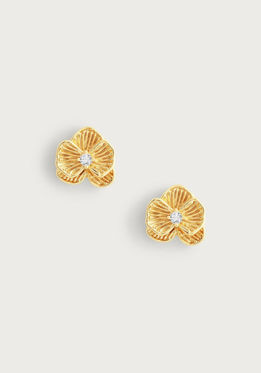Anabel Aram Orchid Gold Stud Earrings