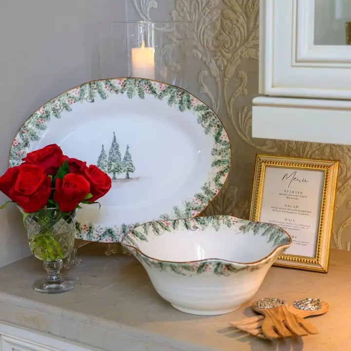 Arte Italica Natale Oval Platter