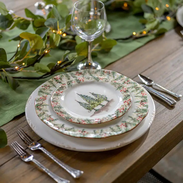 Arte Italica Natale Salad Dessert Plate