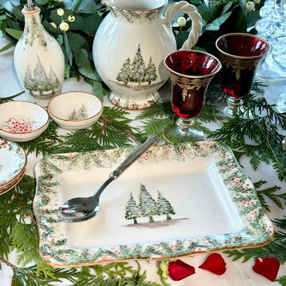 Arte Italica Natale Scalloped Medium Rectangular Tray