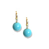 Dina Mackney Designs Earrings - Hoop Ball Drop Turquoise Earrings