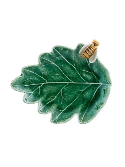 Vista Alegre Bordallo Pinheiro Countryside Leaves Oak Tree Leaf w/Bee