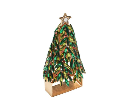 Kim Seybert Napkin Rings: Bejeweled Xmas in Red, Green & Gold, Set of 4