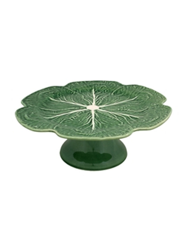 Vista Alegre Bordallo Pinheiro Cabbage Cake Stand - Green