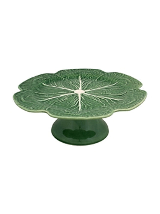 Vista Alegre Bordallo Pinheiro Cabbage Cake Stand - Green