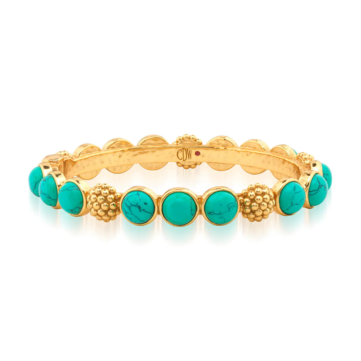 Capucine De Wulf Bangle Berry Gem Hinged Bangle - Turquoise