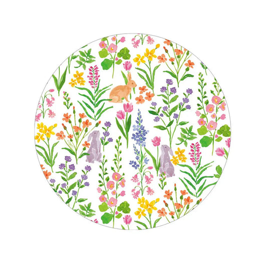 Caspari Bunny Field Salad & Dessert Plates