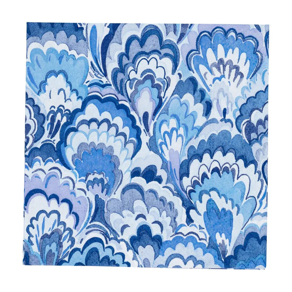Caspari Marbled Ceramica Indigo Cocktail Napkins