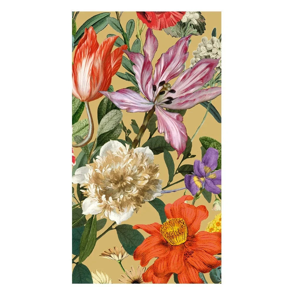 Caspari Dutch Floral Gold Guest Towels