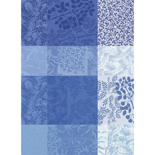 Garnier Thiebaut Mille Rameaux Bleu Jacquard Kitchen Towel