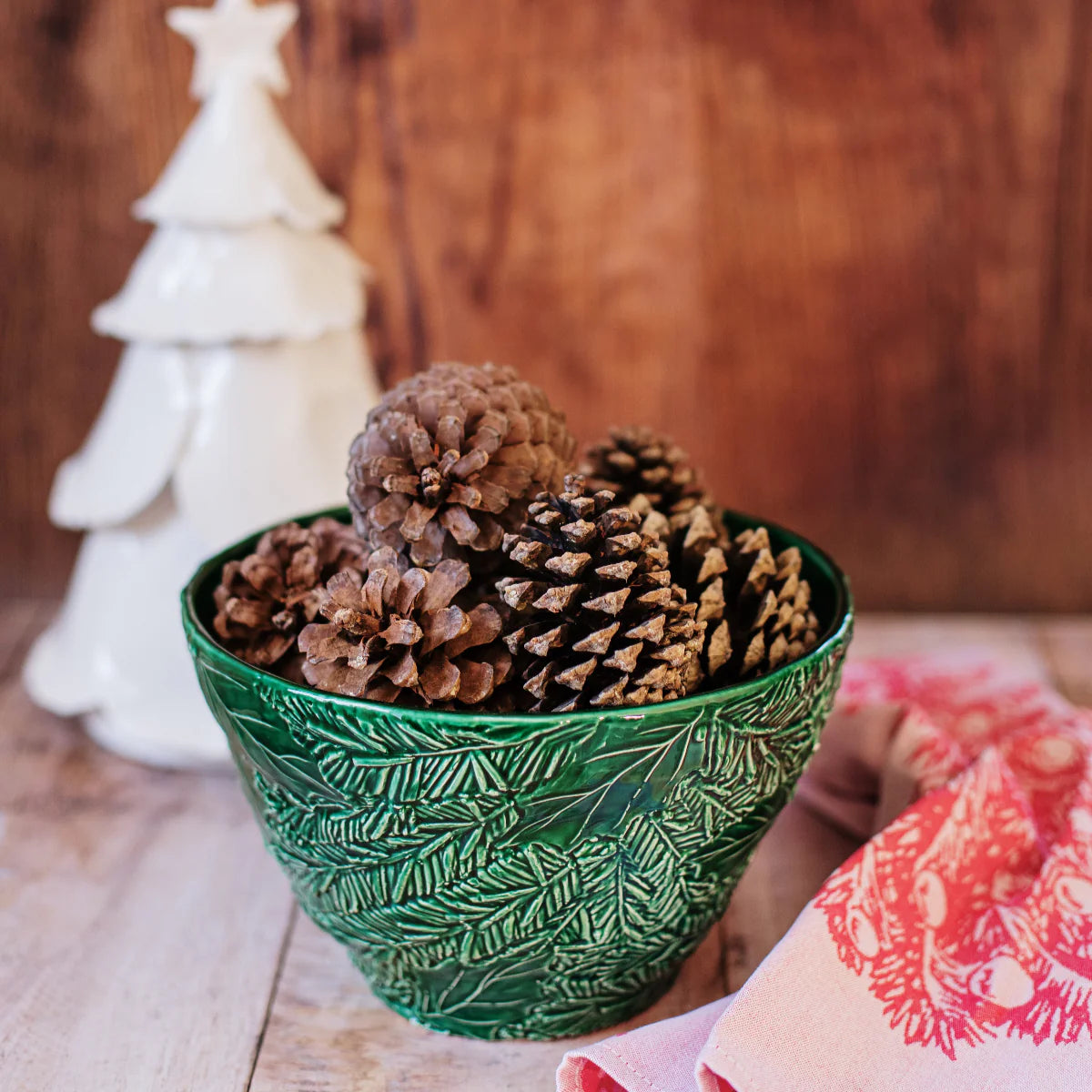 Vietri Lastra Holiday - Green Figural Small Deep Bowl
