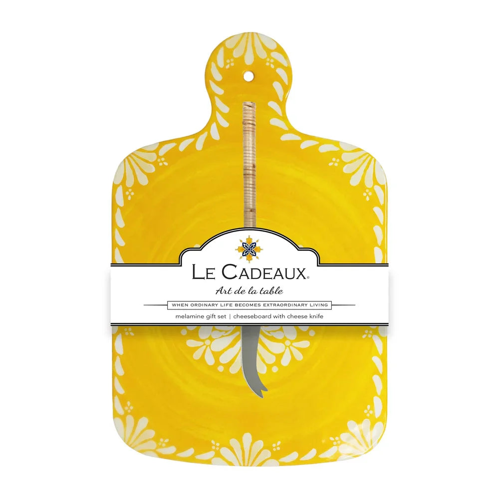 Paloma Yellow Cheeseboard with Knife Le Cadeaux