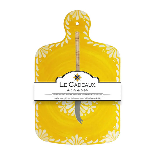 Paloma Yellow Cheeseboard with Knife Le Cadeaux