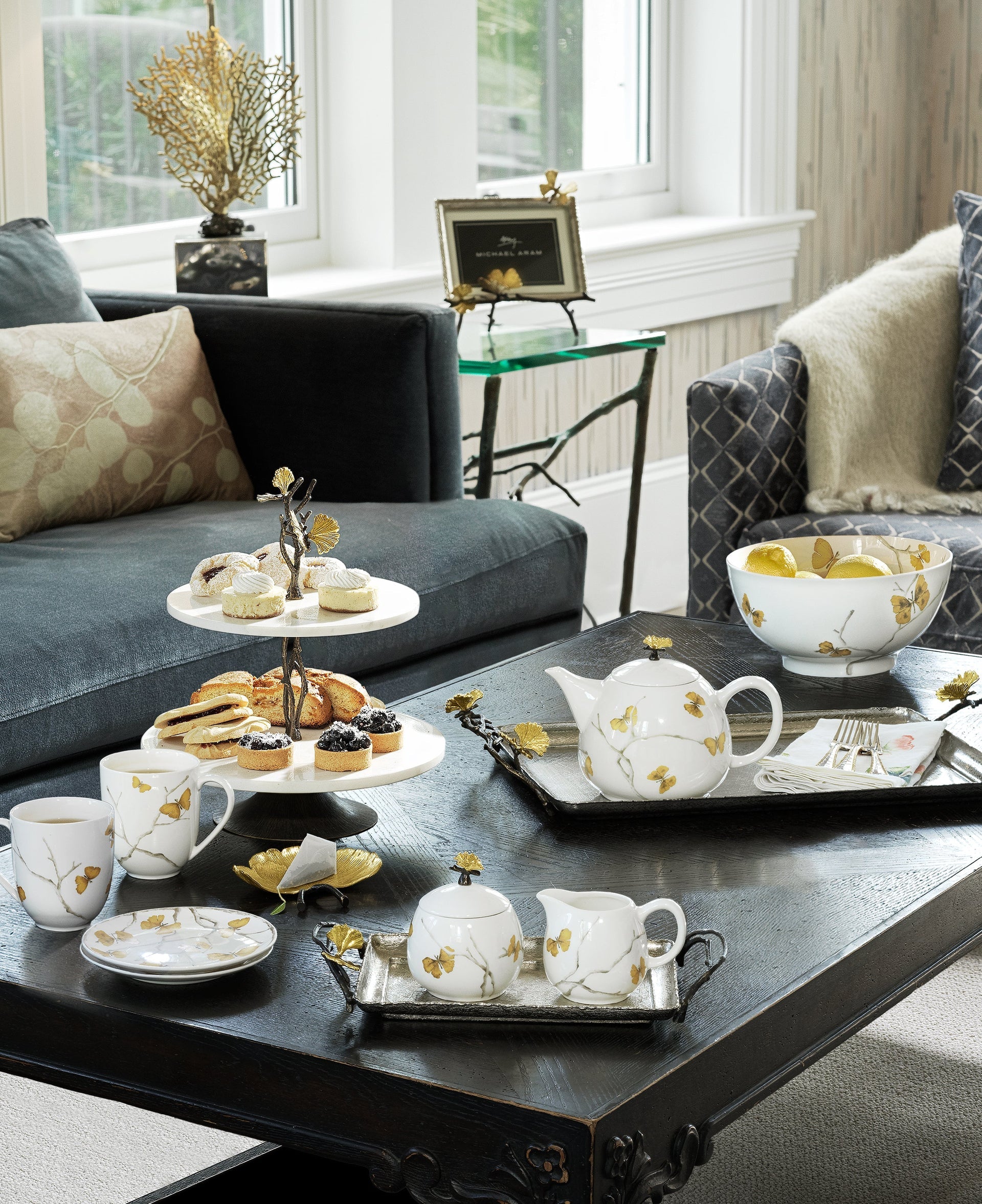 Michael Aram Porcelain Tea Pot Butterfly Ginkgo – Coast 2 Coast