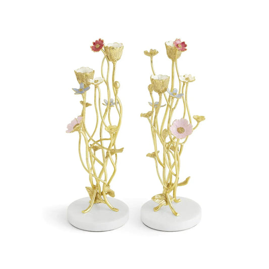 Michael Aram Wildflowers Candleholder Pair