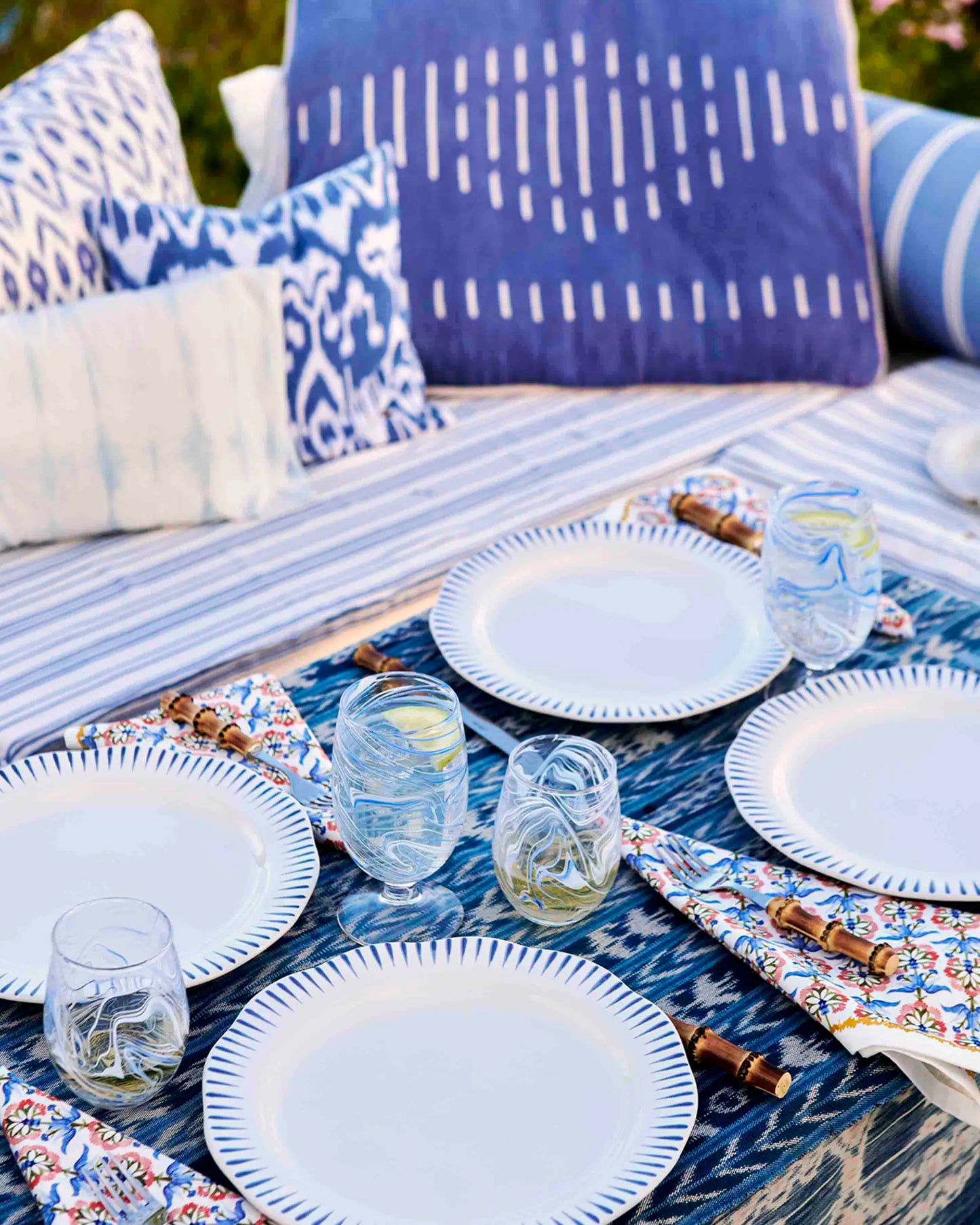 Juliska Sitio Stripe 4 Piece Place Setting - Delft Blue