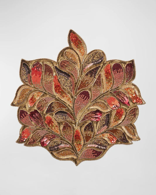 Kim Seybert Placemat: Maple Hues Beaded
