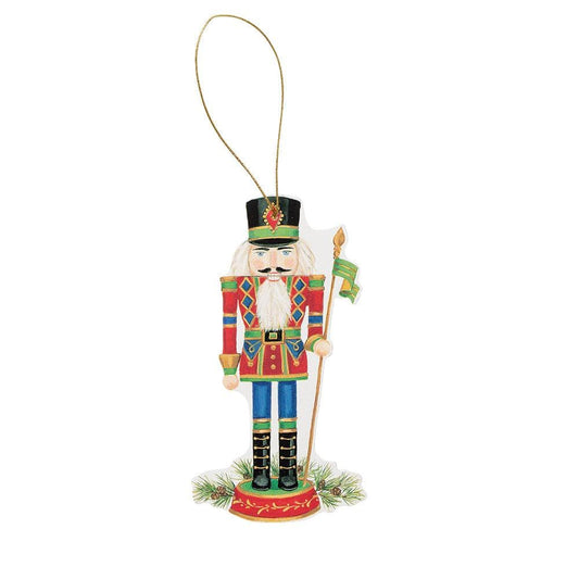 Caspari Ornament Gift Tags: Nutcracker Die-Cut