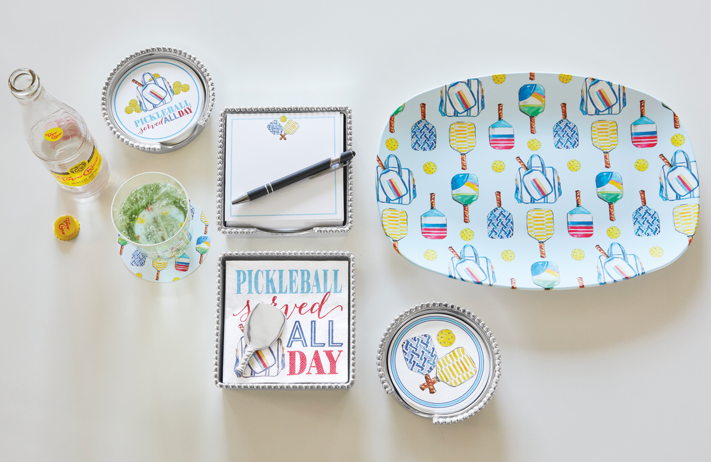 Mariposa Coaster Set - Beaded - Pickleball Served All Day