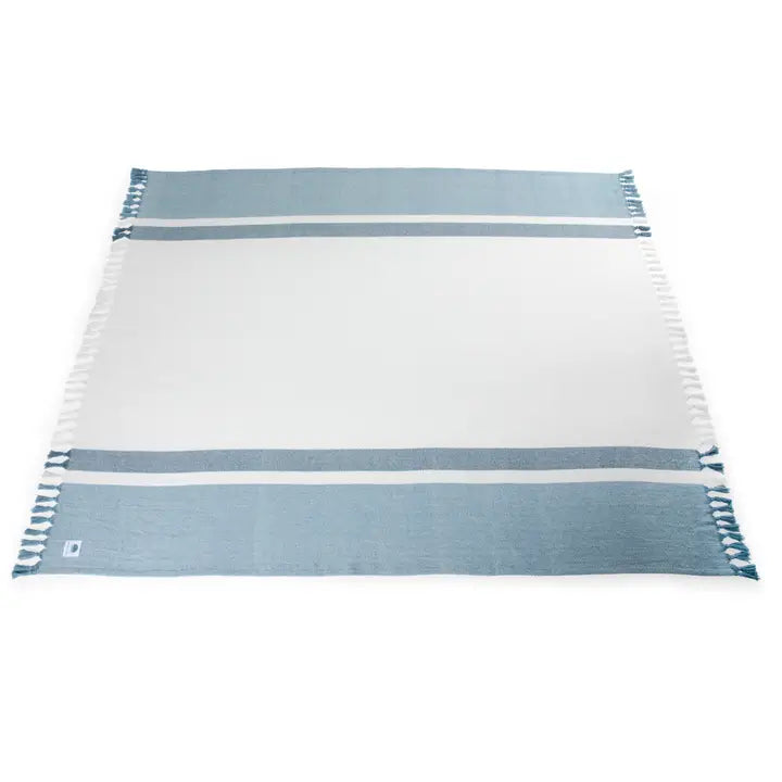 Picnic Time Blue & white Beach Blanket - High Tide Stripe
