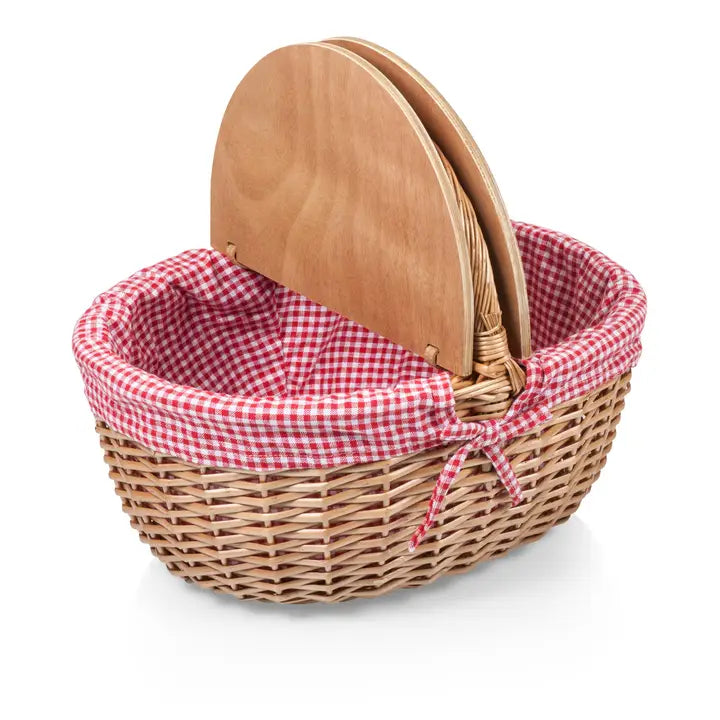 Picnic Time Red & White Country Picnic Basket
