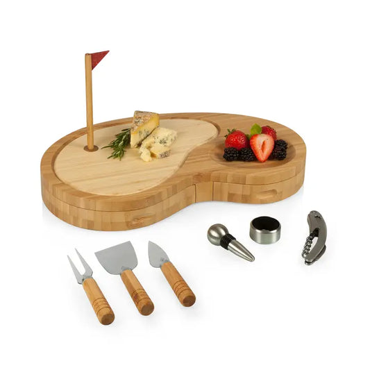 Picnic Time Sand Trap Golf Cheese Cutting Board & Tool Set