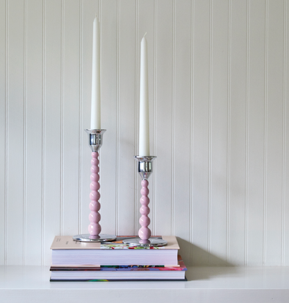 Mariposa Candlestick Set - Pearled - Pink - Medium