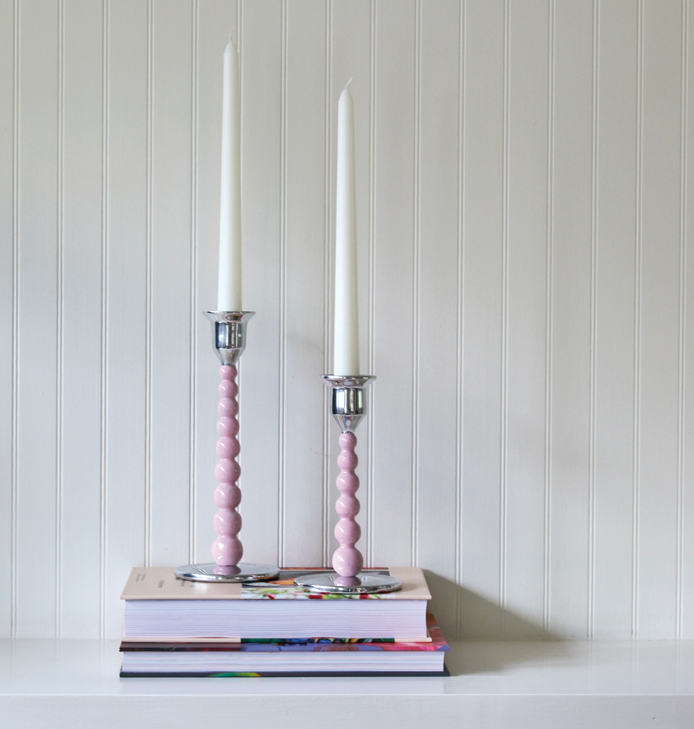Mariposa Candlestick Set - Pearled - Pink - Small