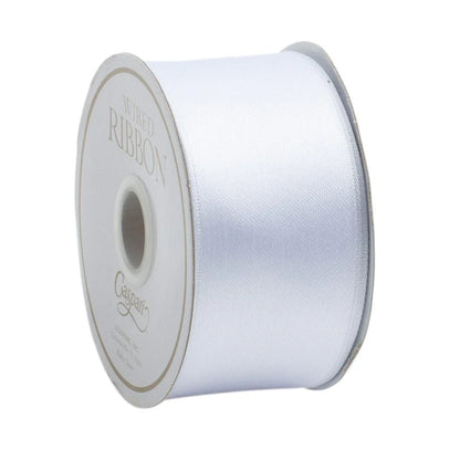 Caspari Ribbon: Satin Wired Roll in White