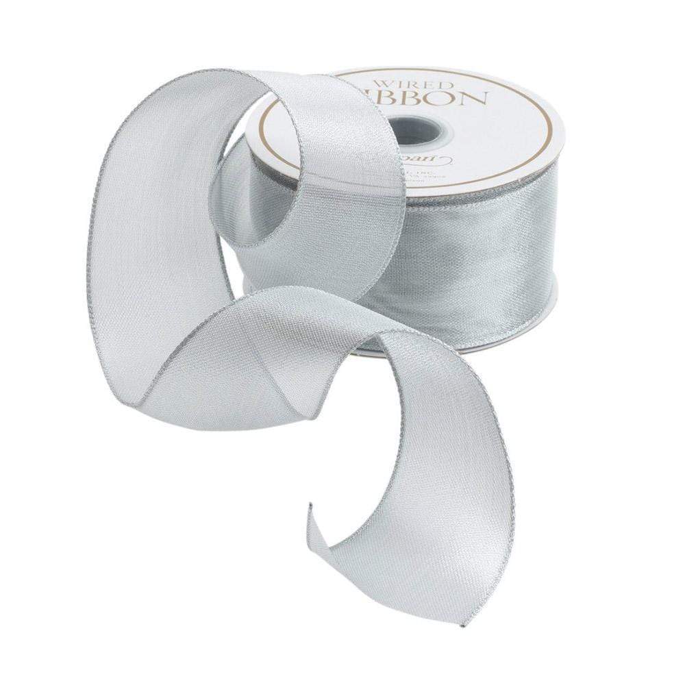 Caspari Ribbon: Sheer Wired Roll in Silver