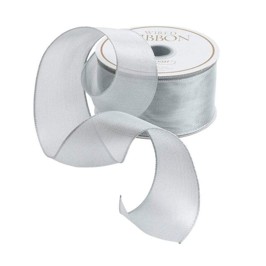 Caspari Ribbon: Sheer Wired Roll in Silver