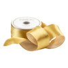 Caspari Ribbon: Satin Reversible Wired Roll in Ivory & Gold