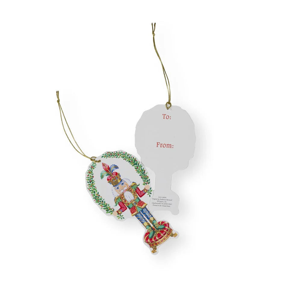 Caspari Ornament Gift Tags: Nutcracker Christmas Die-Cut