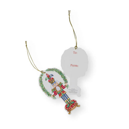 Caspari Ornament Gift Tags: Nutcracker Christmas Die-Cut