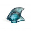 Lalique Sculpture - Fish - Turquoise Lustre