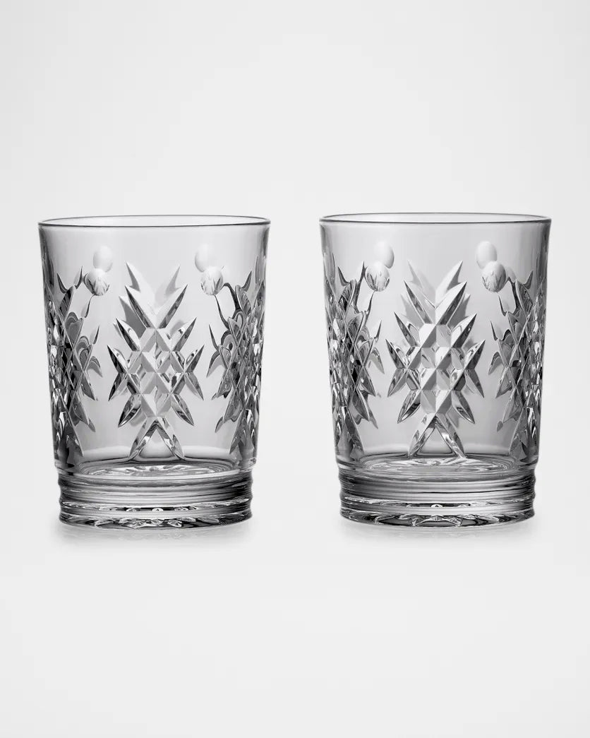 Holly Winter Wonders Waterford Double Old-Fashioned Set of Two