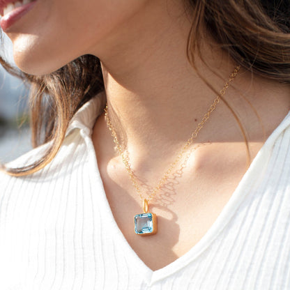 Dina Mackney Designs Necklace Set - Blue Topaz Mini Charm Necklace