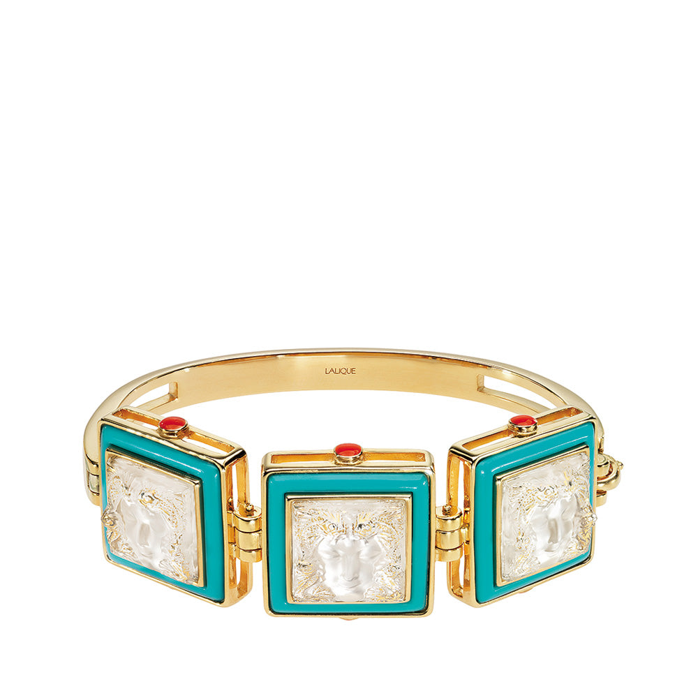 Lalique Bracelet - Arethuse - Clear Gold & Turquoise
