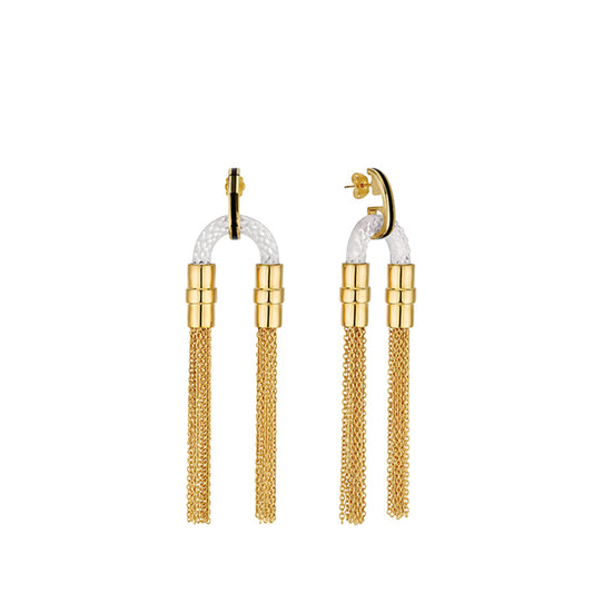 Lalique Earrings - 1927 Earrings - Clear/Gold