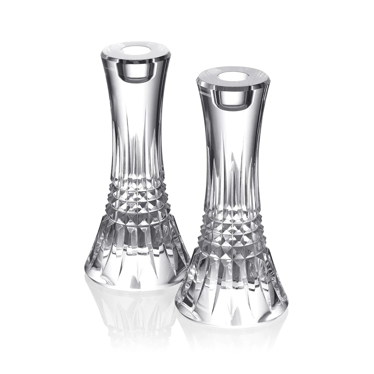 Waterford Lismore Diamond Candlestick 7in, Pair