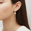 Lalique Earrings - Muguet Clip - Clear/Gold