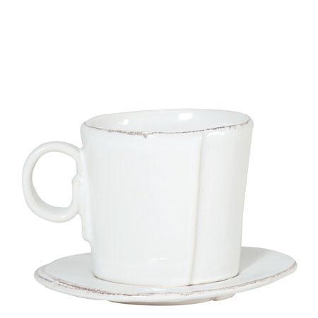 Vietri Lastra White - Espresso Cup and Saucer